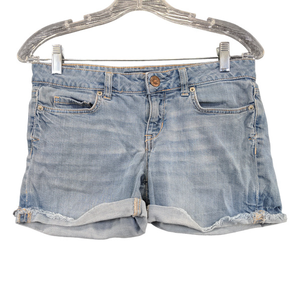 Aeropostale Pants - Aeropostale Women’s Midi Jean Shorts Blue Size 2 Denim Cuffed Hems